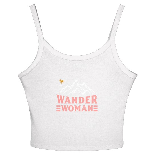 Wanderwoman Mountaineering Hiking Women Women's Spaghetti Strap Tank Top