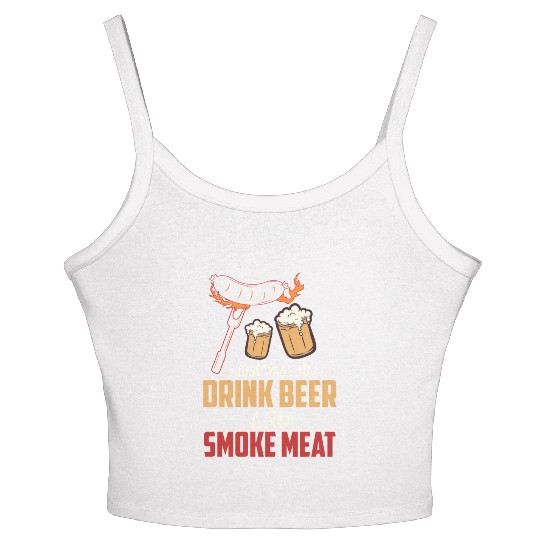 I Just Want To Drink Beer And Smoke Meat Grilling Women's Spaghetti Strap Tank Top
