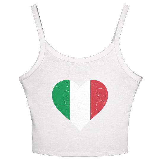 Italy Heart Vintage Flag Italy Love Women's Spaghetti Strap Tank Top