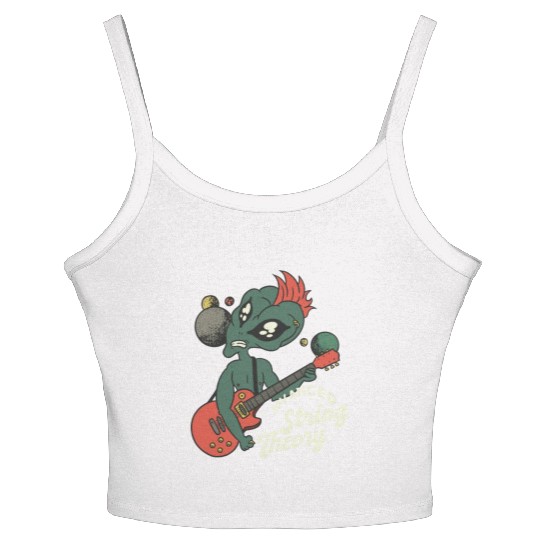 Alien Guitar Nerd Ufo Punk String Theory Women's Spaghetti Strap Tank Top