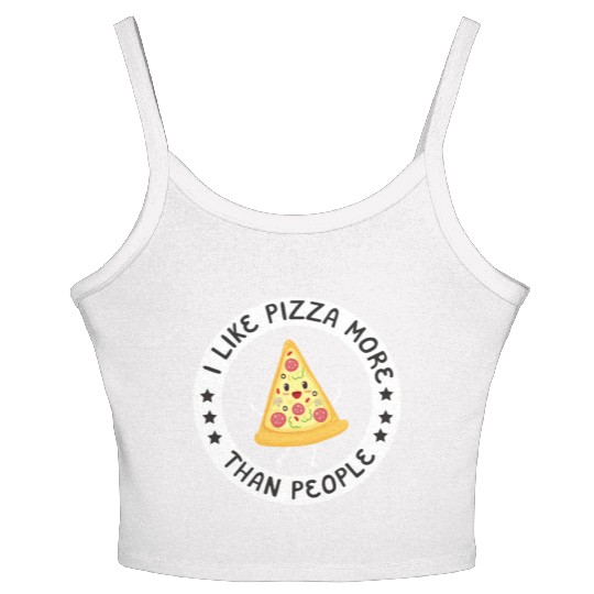 I Like Pizza More Than People Women's Spaghetti Strap Tank Top