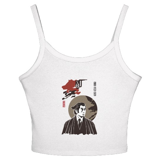 Japan Retro Yakuza Character Women's Spaghetti Strap Tank Top