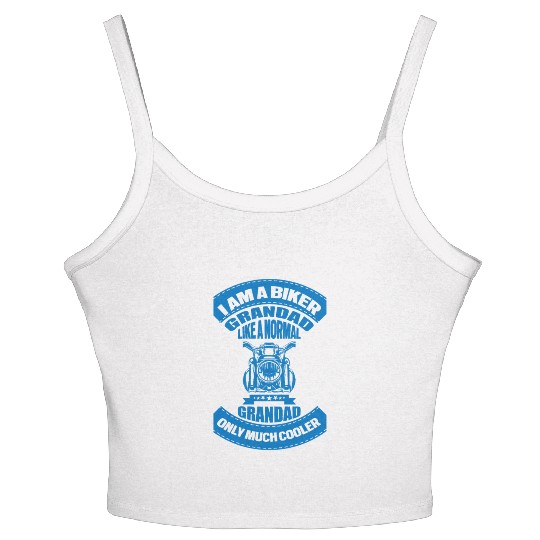 I M A BIKER GRANDAD LIKE A NORMAL GRANDAD Women's Spaghetti Strap Tank Top