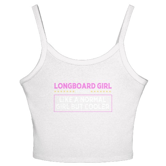 Skateboarding Skater Funny Longboard Girl Women's Spaghetti Strap Tank Top