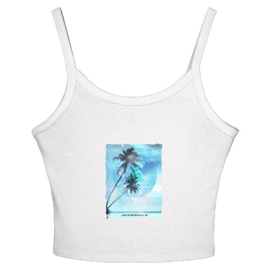 Artistic Jacksonville Florida Palm Tree Vacation Women's Spaghetti Strap Tank Top