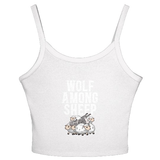 Wolf Among Sheep Wolves Animal Werewolf Wolf Lover Women's Spaghetti Strap Tank Top
