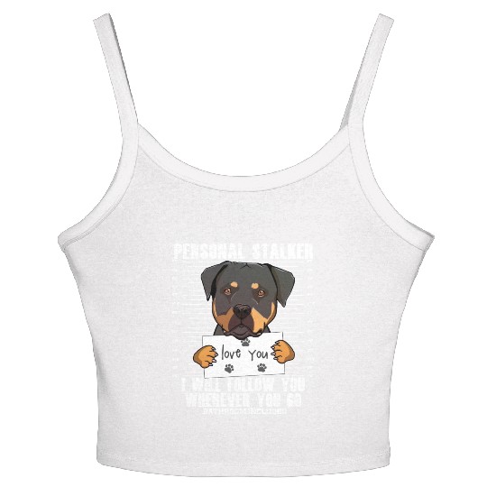 Funny Rottweiler Dog Lover Cartoon Women's Spaghetti Strap Tank Top