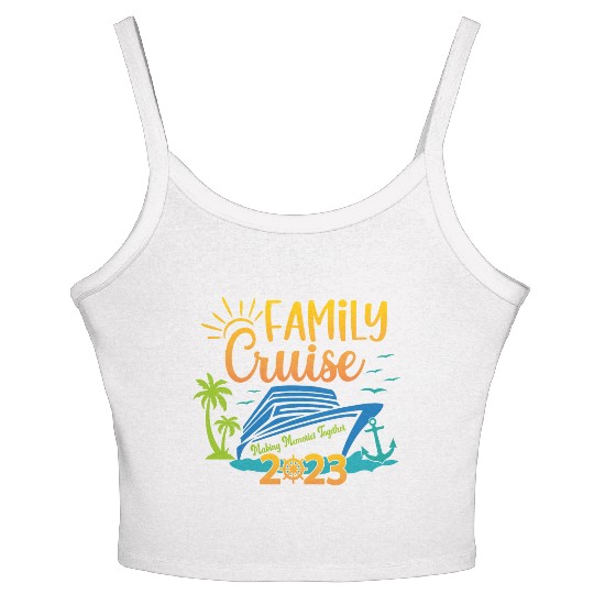 Family Cruise 2023 Making Memories Together Women's Spaghetti Strap Tank Top