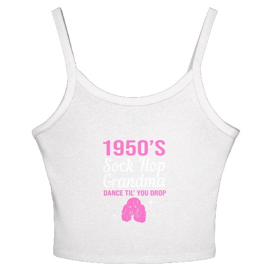 Retro Dance 1950s Sock Hop Dancing Grandma Women's Spaghetti Strap Tank Top