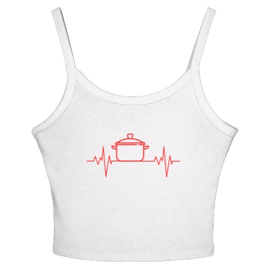 Passion Cooking / Eating / Baking Heartbeat ECG Women's Spaghetti Strap Tank Top