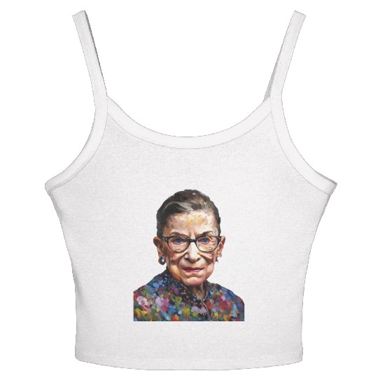 Ruth Bader Ginsburg portrait in a Monet style Women's Spaghetti Strap Tank Top