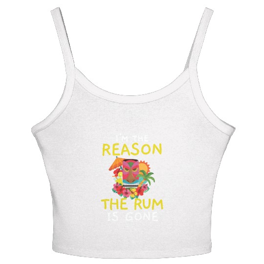 I'm The Reason The Rum Is Gone Luau Party Tiki Bar Women's Spaghetti Strap Tank Top