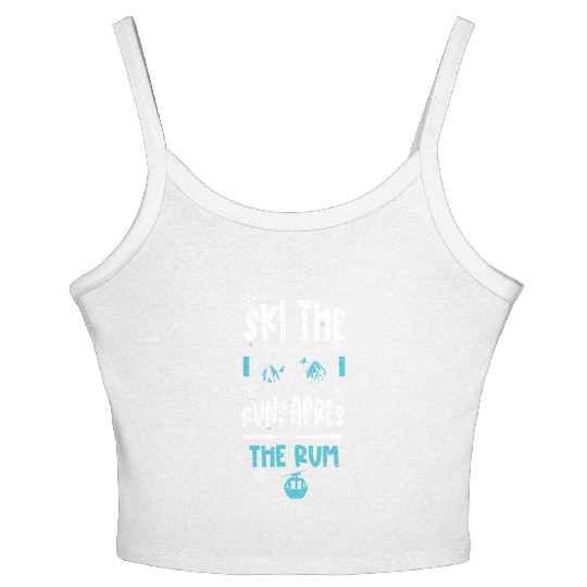 Ski the run, apres the rum Women's Spaghetti Strap Tank Top