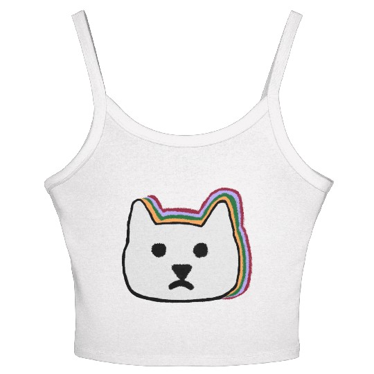 cat face Women's Spaghetti Strap Tank Top