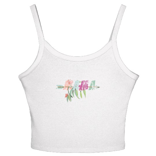 Mother's Day Mama Bohemian Style Flower Arrow Women's Spaghetti Strap Tank Top
