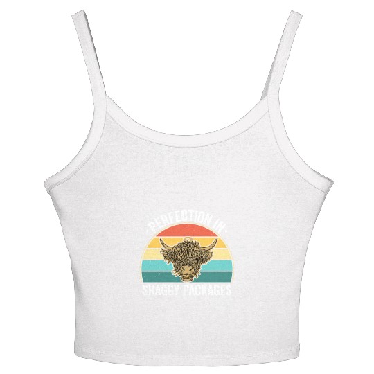 Perfection In Shaggy Packages Highland Cow Women's Spaghetti Strap Tank Top