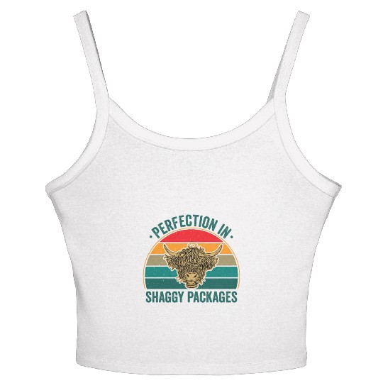 Perfection In Shaggy Packages Highland Cow Women's Spaghetti Strap Tank Top