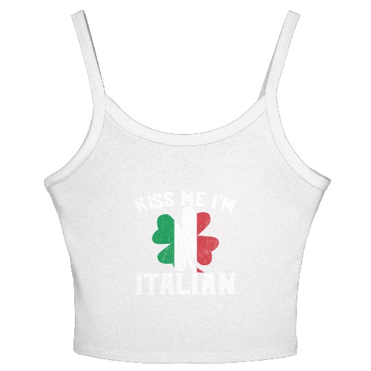 Kiss Me I'm Italian St. Patrick's Day I'm Italian Women's Spaghetti Strap Tank Top