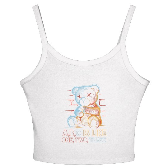 neon teddy bear Women's Spaghetti Strap Tank Top