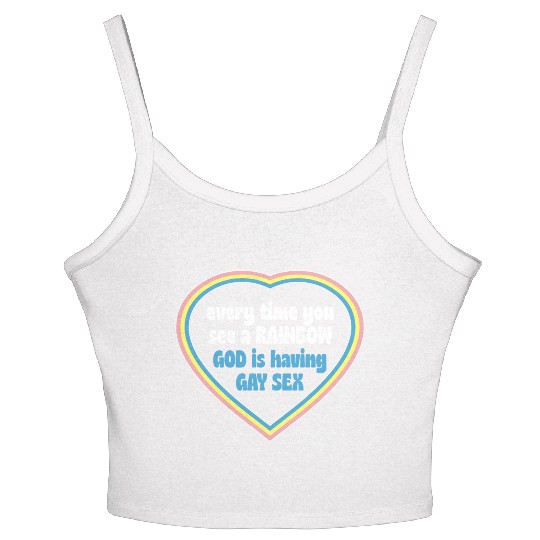 Every Time You See A Rainbow God Is Having Gay sx Women's Spaghetti Strap Tank Top