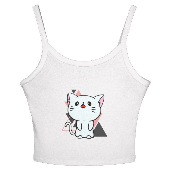 Cute little cat adorable kitty Kittenlove cat mom Women's Spaghetti Strap Tank Top
