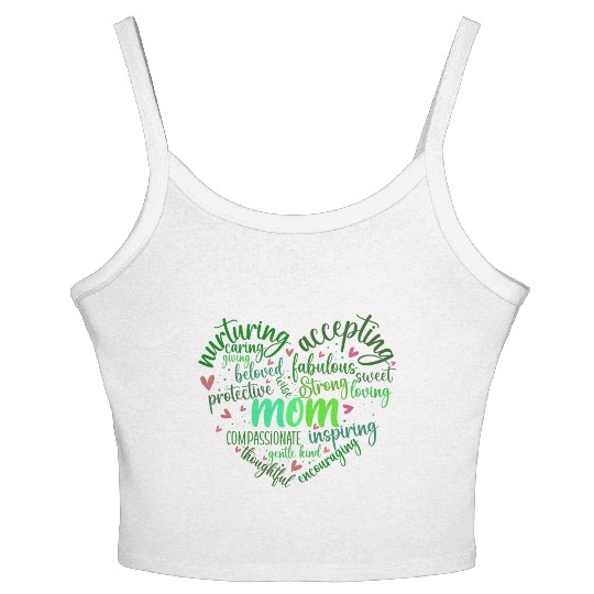 Mother's Day Heart SVG Bundle. Women's Spaghetti Strap Tank Top
