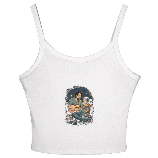 Guitarist Dad Guitar Player Father and Daughter Women's Spaghetti Strap Tank Top