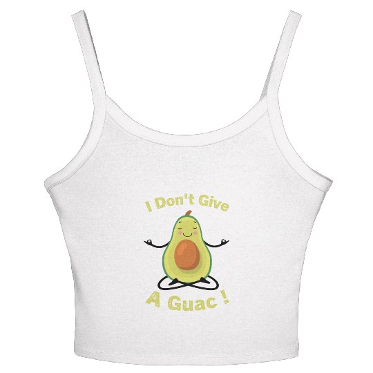 I Don't Give A Guac ! Funny Avocado Pun Green Women's Spaghetti Strap Tank Top