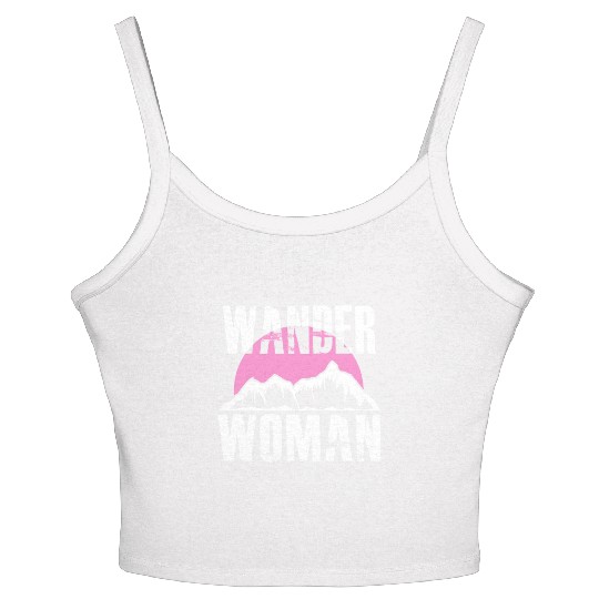 Wanderwoman Mountaineering Hiking Women Women's Spaghetti Strap Tank Top