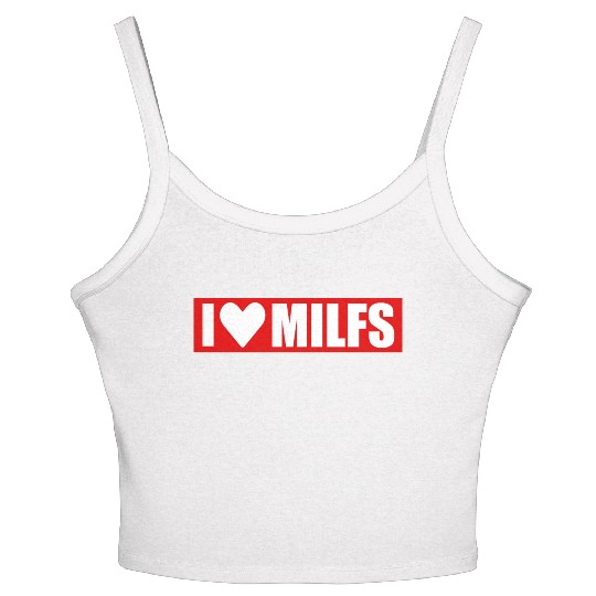 I love milfs red design Women's Spaghetti Strap Tank Top