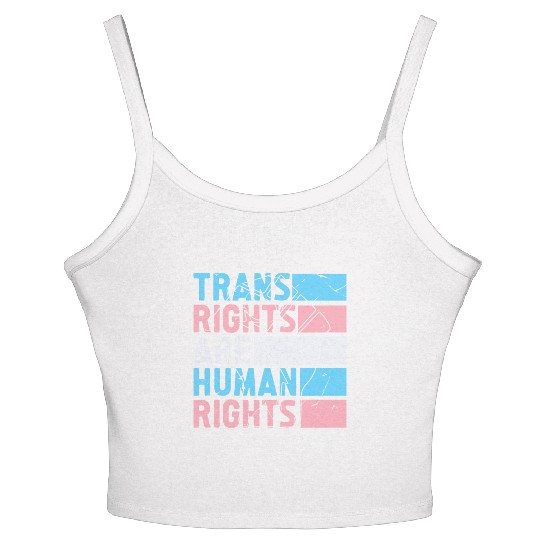Trans Rights Are Human Rights Support LGBT Pride Women's Spaghetti Strap Tank Top