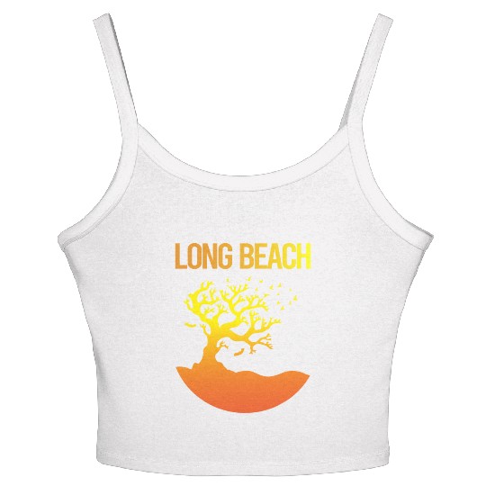 Neon Tree Art Long Beach 70s Women's Spaghetti Strap Tank Top