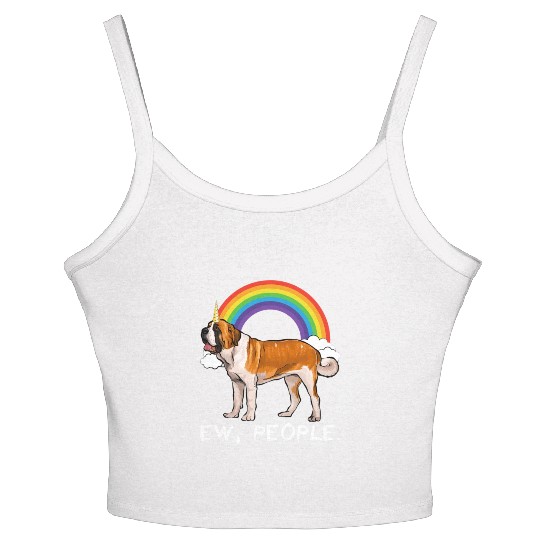 Rainbow St Bernard Ew People Unicorn Dog Women's Spaghetti Strap Tank Top