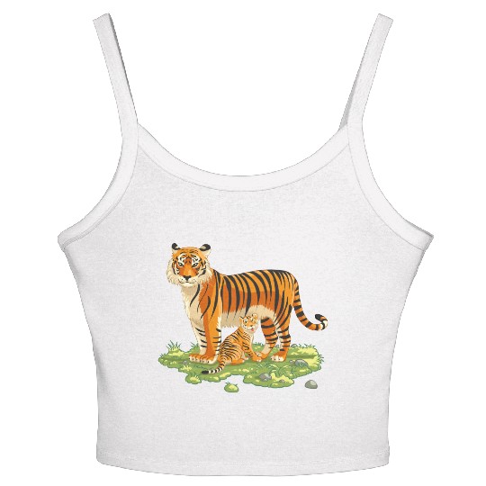Mother And Son Tiger Women's Spaghetti Strap Tank Top