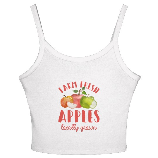 Apple Picking Farm Fresh Apples Farmer For Kids Women's Spaghetti Strap Tank Top