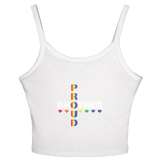 Proud Brother Gay LGBTQ Rainbow LGBT Pride Month Women's Spaghetti Strap Tank Top