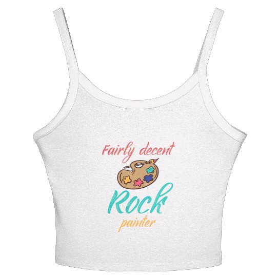 Funny Rock Painting Costume Great Rock Painter Women's Spaghetti Strap Tank Top