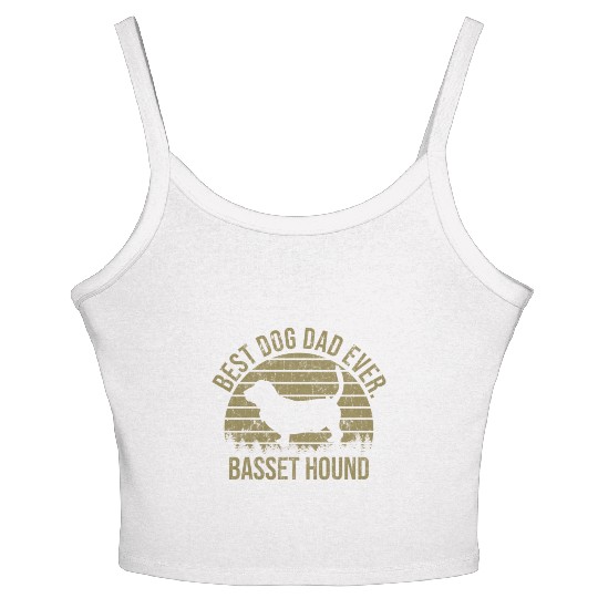 Best Dog Dad Ever Basset Hound Dog Gift for Men Women's Spaghetti Strap Tank Top