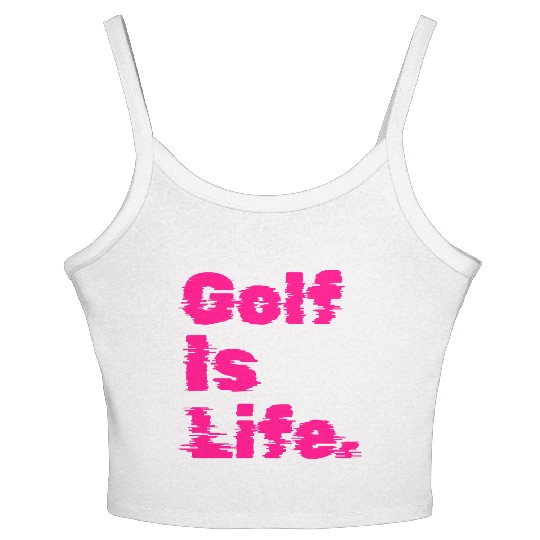 Golf Is Life, Hot Pink, Golfer, I Like Golf Women's Spaghetti Strap Tank Top