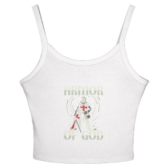 Armor of God Templar Knight Christian Faith Jesus Women's Spaghetti Strap Tank Top