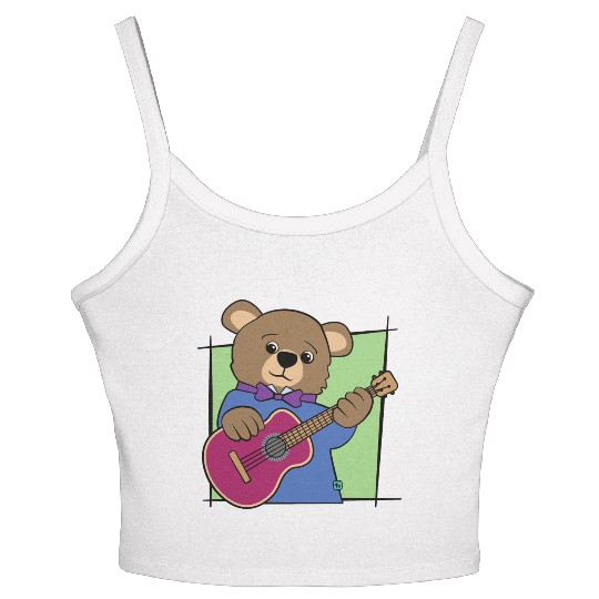 Bear Cub Guitar Music Women's Spaghetti Strap Tank Top