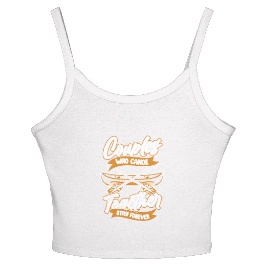 Canoe Canoeing Canoeist Couple Women's Spaghetti Strap Tank Top