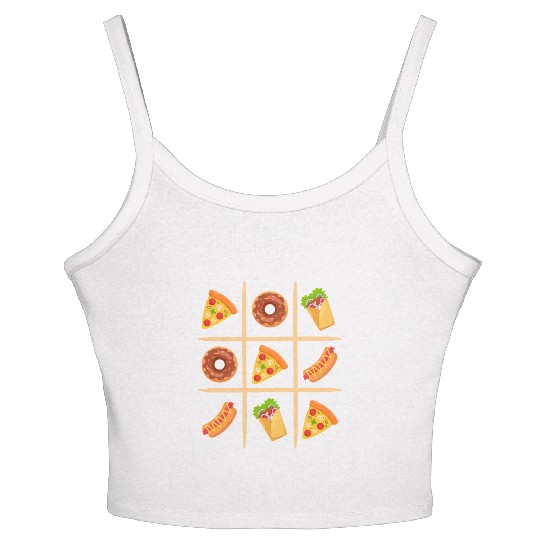 Tic Tac Toe Pizza Wins Women's Spaghetti Strap Tank Top