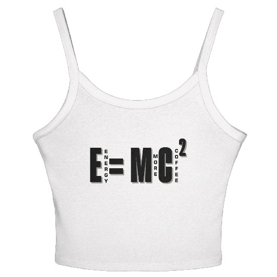Energy Equals To Milk Times Coffee Square Physics Women's Spaghetti Strap Tank Top
