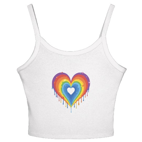 Embrace LGBT Pride: Rainbow Heart, Gay, Lesbian, Women's Spaghetti Strap Tank Top