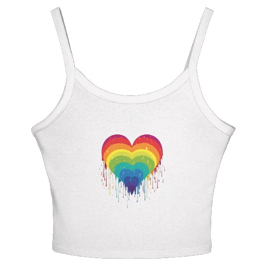 Queer & Loving It: LGBT Rainbow Heart, Supporting Women's Spaghetti Strap Tank Top