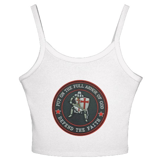 Armor Of God Defender Of Faith Women's Spaghetti Strap Tank Top