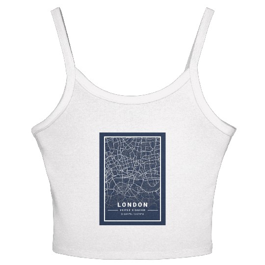London Light City Map Blueprint design Women's Spaghetti Strap Tank Top