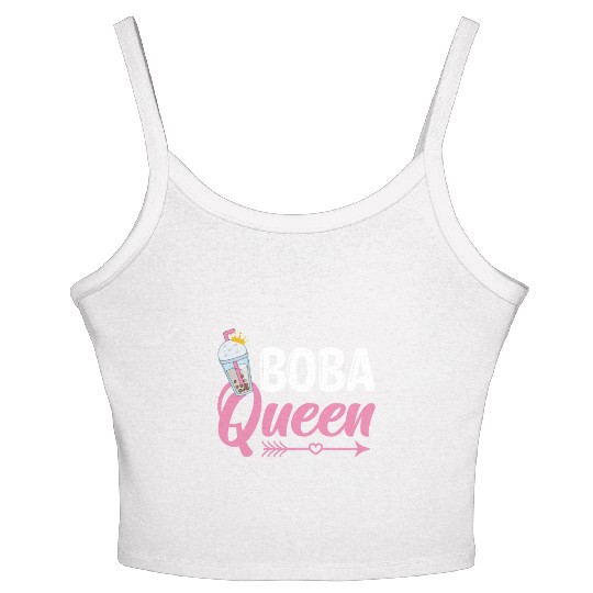 Boba Queen Bubble Tea Lover Boba Tea Drinker Women's Spaghetti Strap Tank Top