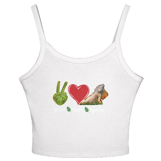 Peace Love Iguana Heart Women's Spaghetti Strap Tank Top